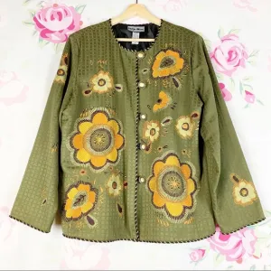 Indigo Moon Boho Floral Oversized Blazer L