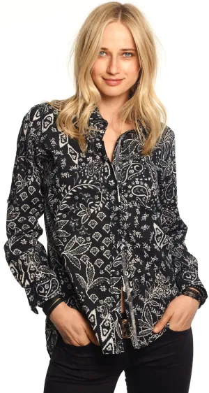 INDONESIA BLACK BUTTON DOWN BOYFRIEND SHIRT