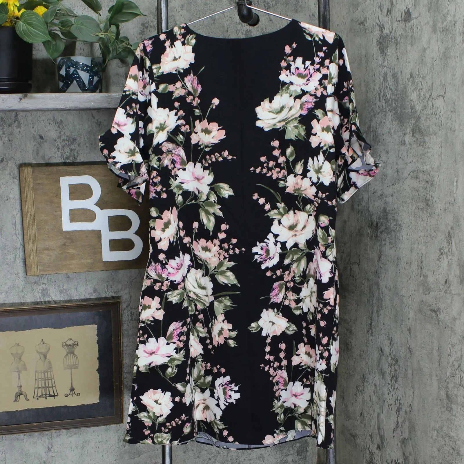 Isaac Mizrahi Live! Women's Floral Printed Stretch Crepe Woven Swing Dress