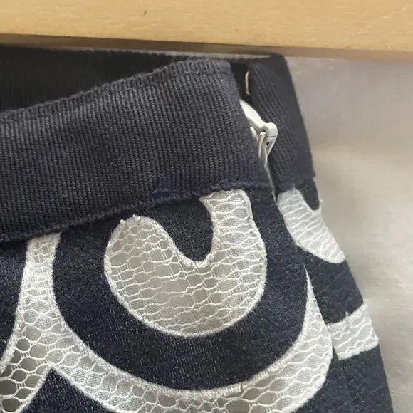 J Crew A line Pleated Skirt- Size 0P Navy/White - Double lined