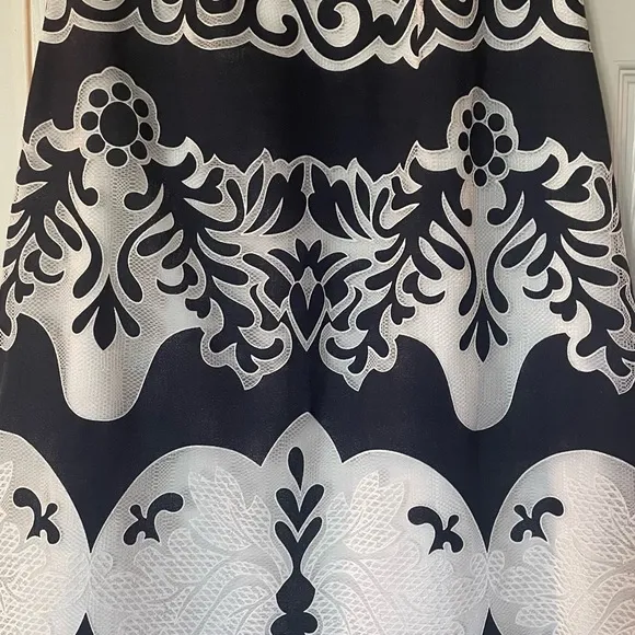 J Crew A line Pleated Skirt- Size 0P Navy/White - Double lined