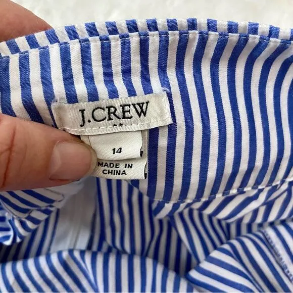 J. Crew Blue And White Striped Skirt Size 14