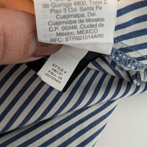 J. Crew Blue Striped Side Button Midi Trademark Skirt Tahlia Stripe Size 6