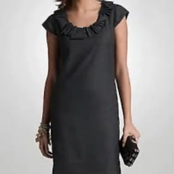 J. Crew NEW Wool Blend Ribbon Ravine Shift Dress In Charcoal Gray Size 4