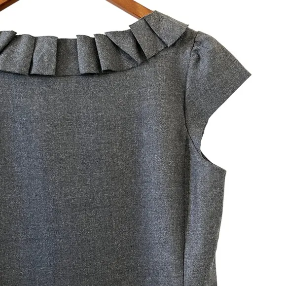 J. Crew NEW Wool Blend Ribbon Ravine Shift Dress In Charcoal Gray Size 4