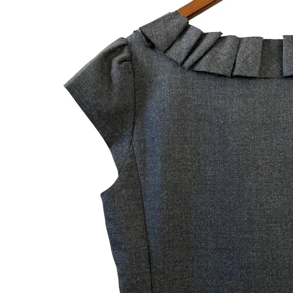 J. Crew NEW Wool Blend Ribbon Ravine Shift Dress In Charcoal Gray Size 4
