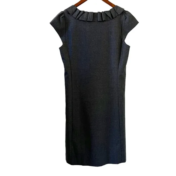 J. Crew NEW Wool Blend Ribbon Ravine Shift Dress In Charcoal Gray Size 4