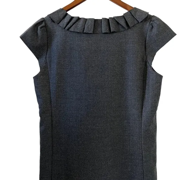J. Crew NEW Wool Blend Ribbon Ravine Shift Dress In Charcoal Gray Size 4