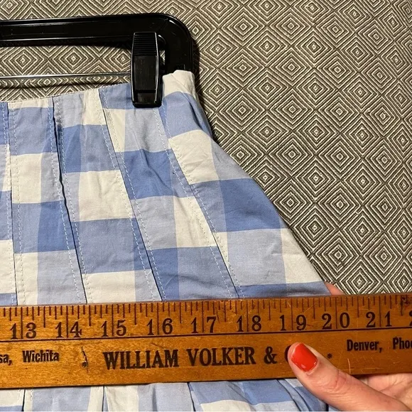 J Crew Pleated cotton poplin midi skirt in Bristow gingham Size 6 EUC It#C65