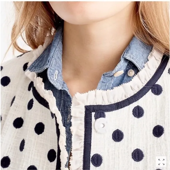 J. Crew Polka Dot Textured Tweed Blazer Jacket