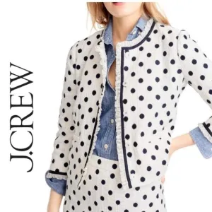 J. Crew Polka Dot Textured Tweed Blazer Jacket
