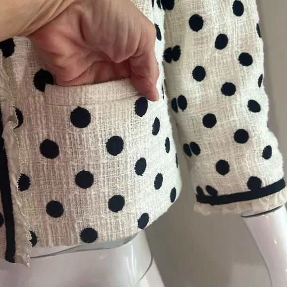 J. Crew Polka Dot Textured Tweed Blazer Jacket