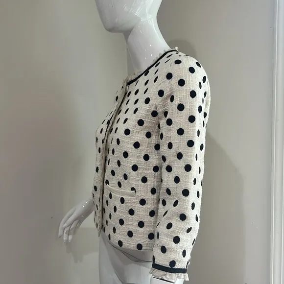 J. Crew Polka Dot Textured Tweed Blazer Jacket