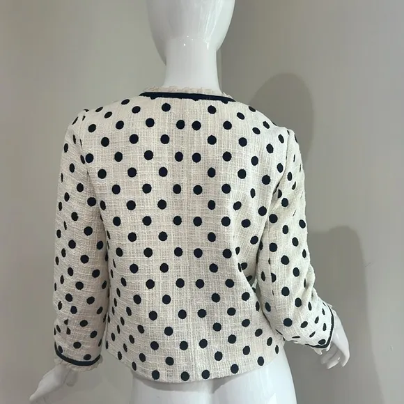 J. Crew Polka Dot Textured Tweed Blazer Jacket