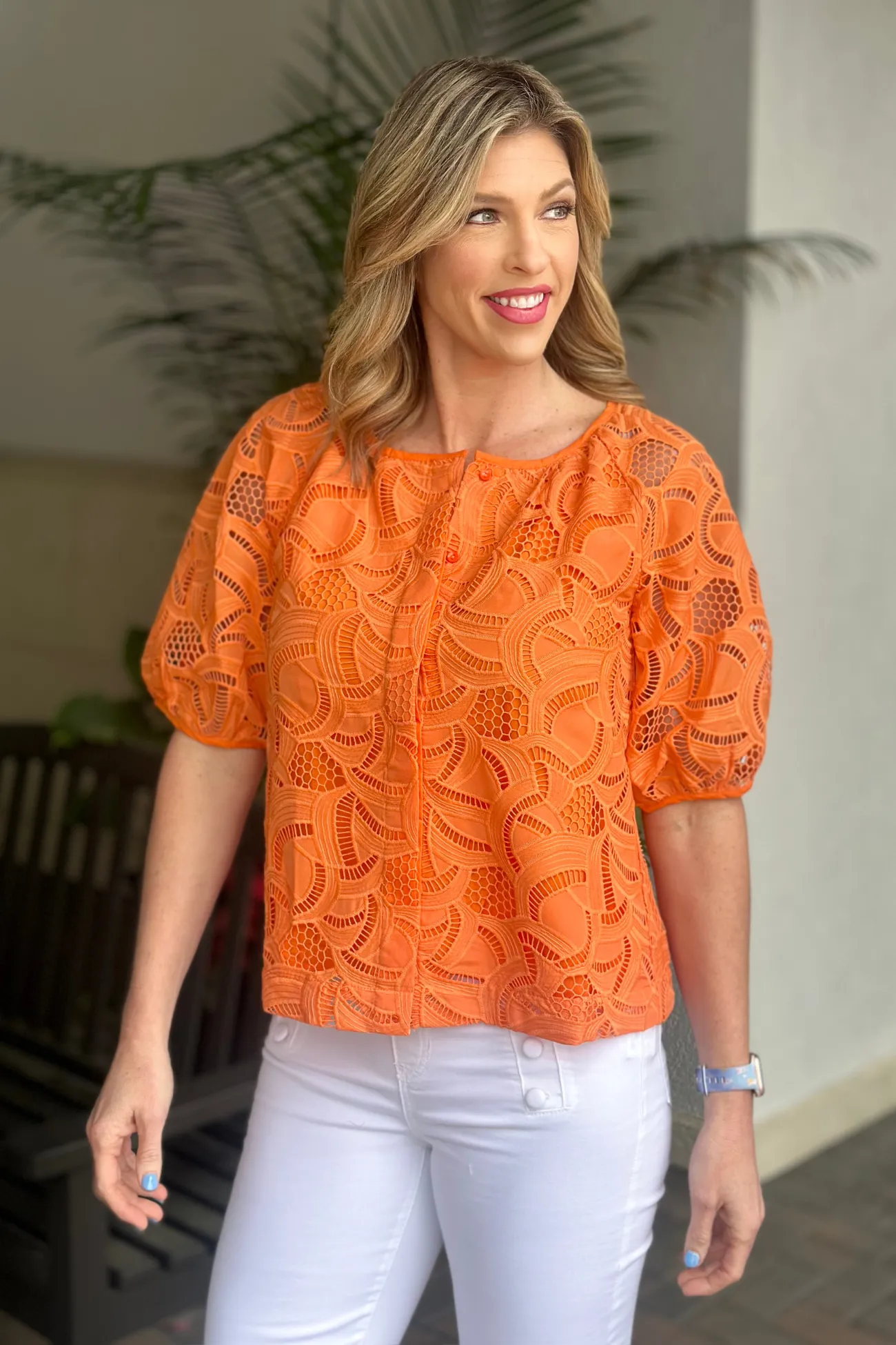 Jade Melody Tam Someone To Love Lace Puff Sleeve Blouse