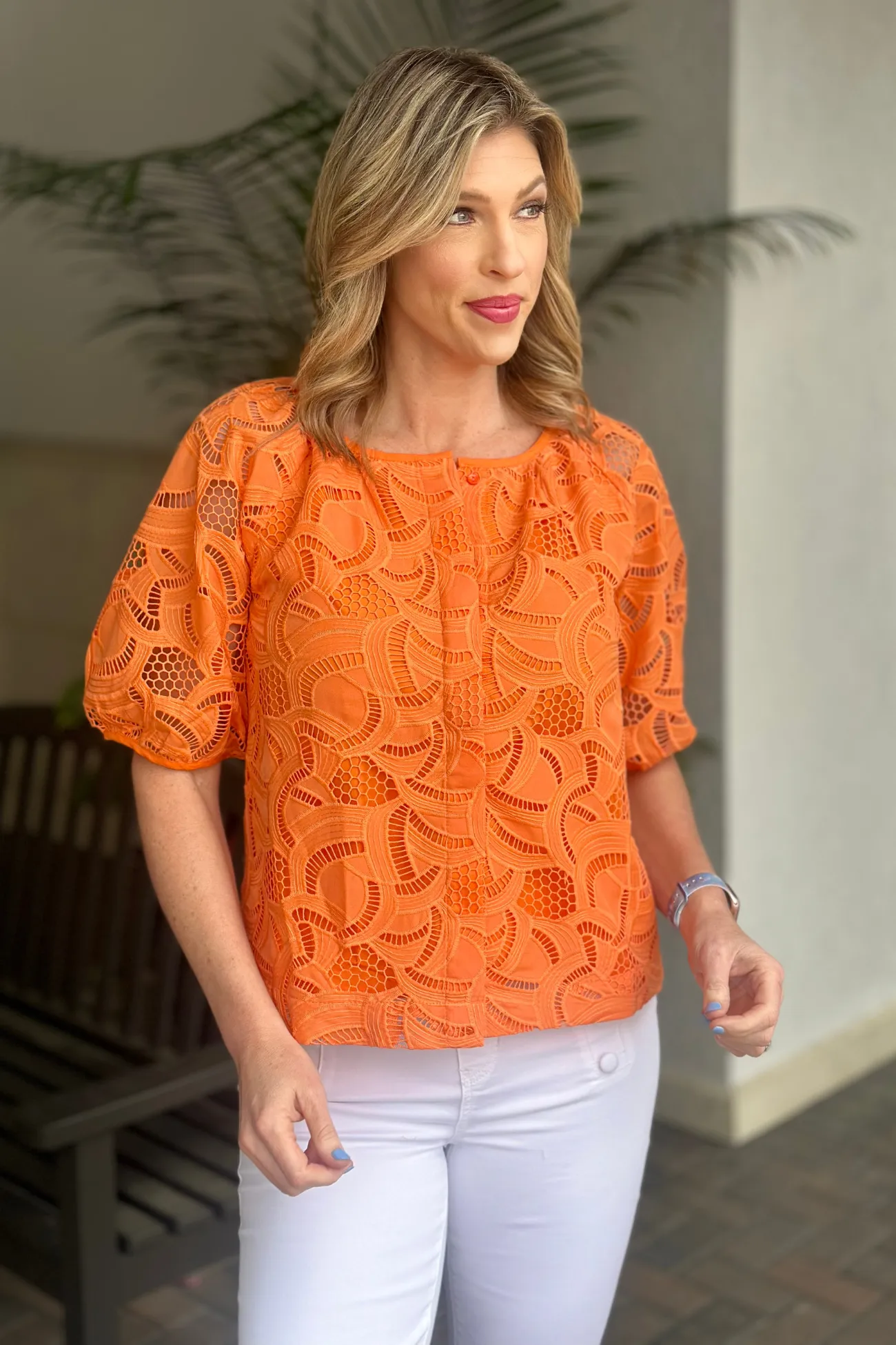 Jade Melody Tam Someone To Love Lace Puff Sleeve Blouse