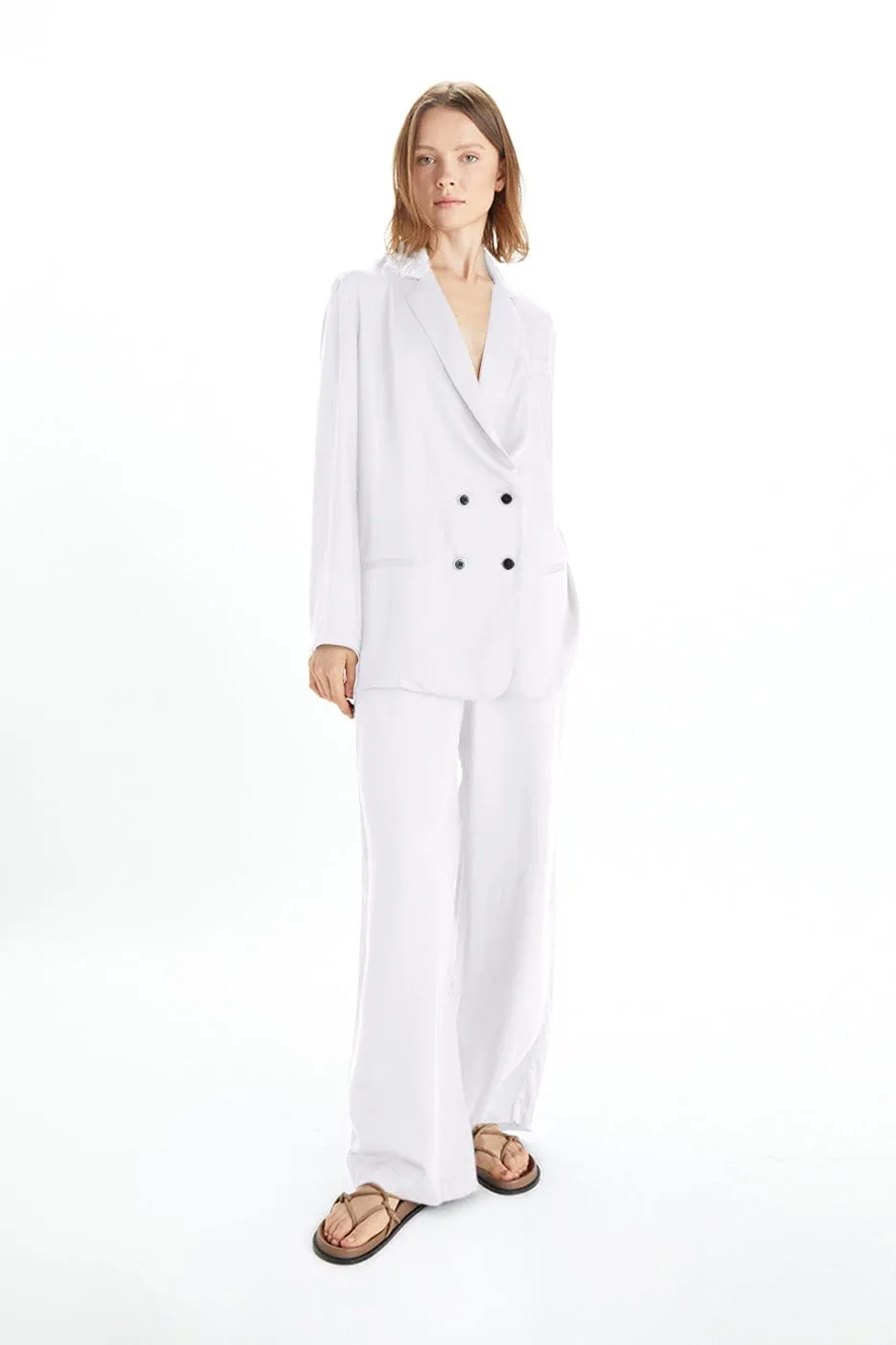 Jane Satin TENCEL™ Double Breasted Jacket | Multiple Colours