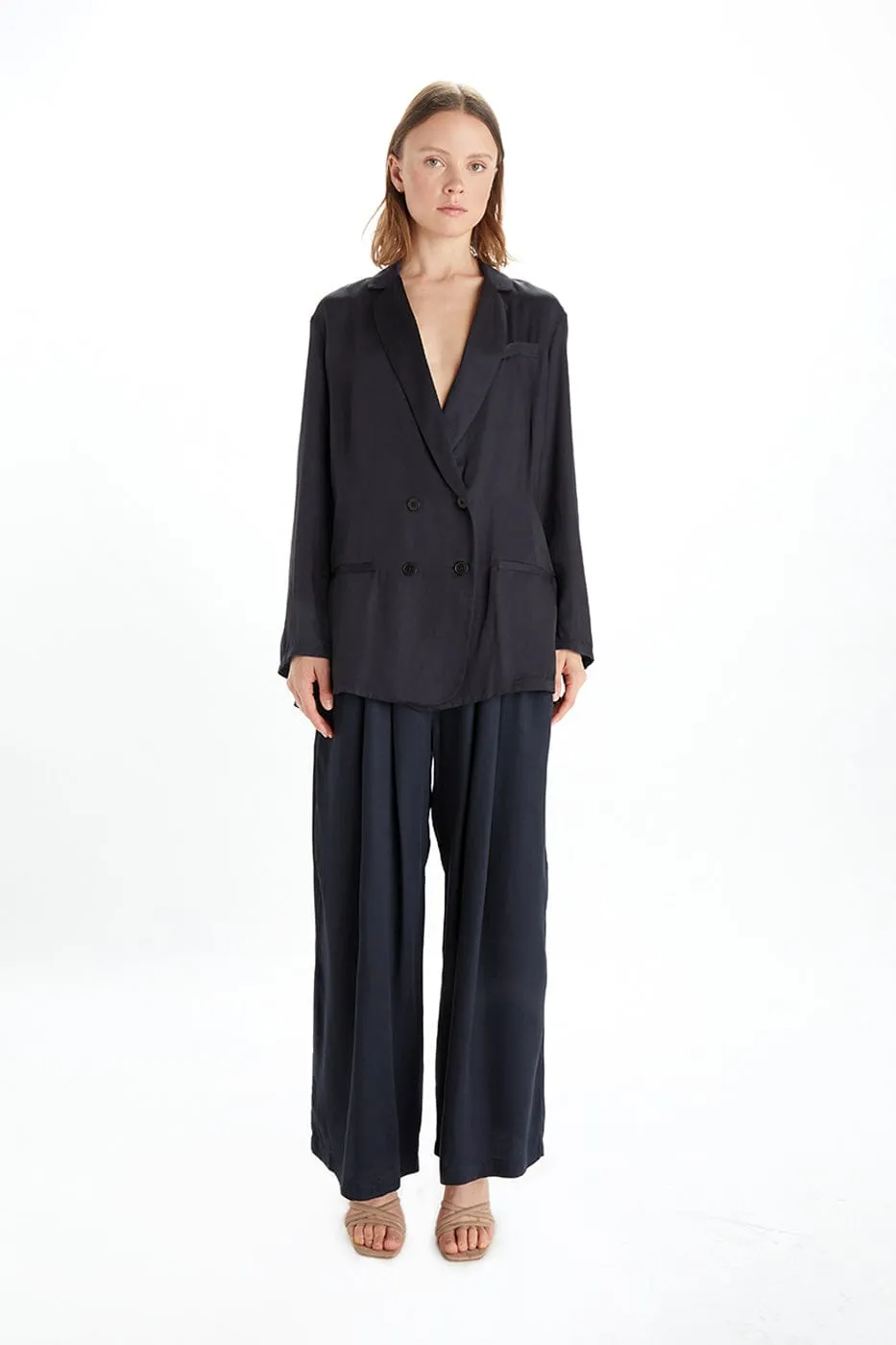 Jane Satin TENCEL™ Double Breasted Jacket | Multiple Colours