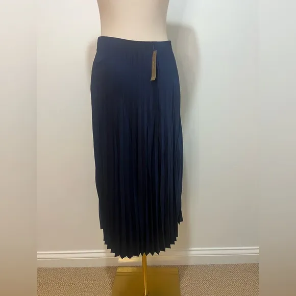 J.Crew NWT Gwyneth pleated slip skirt in navy