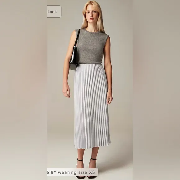 J.Crew NWT Gwyneth pleated slip skirt in navy