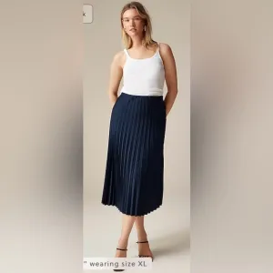 J.Crew NWT Gwyneth pleated slip skirt in navy