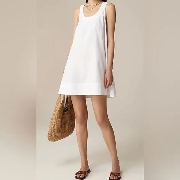 J.Crew Scoopneck shift dress in cotton poplin NWT Size S