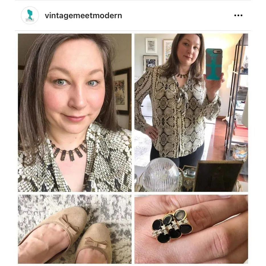 J.Crew Snakeskin Animal Print Pussy Bow Blouse