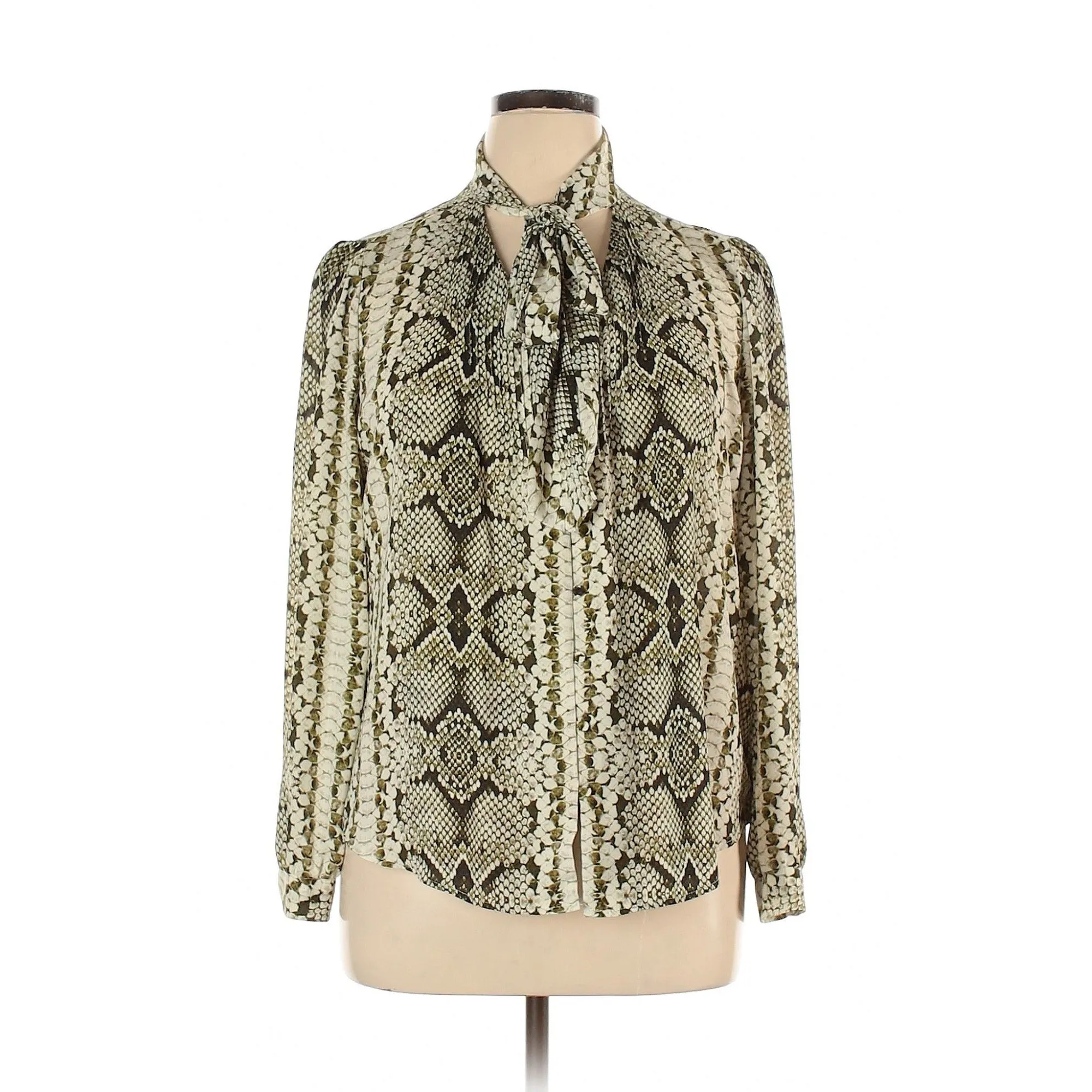 J.Crew Snakeskin Animal Print Pussy Bow Blouse