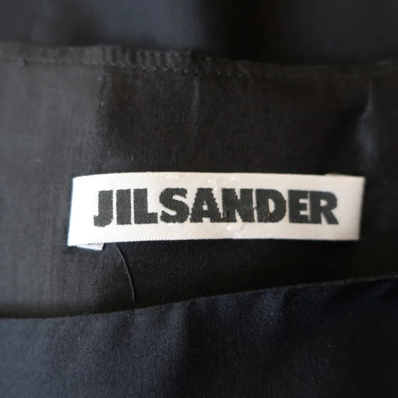 Jil Sander Asymmetric Neckline Dress Black Size 36 Sleeveless Shift