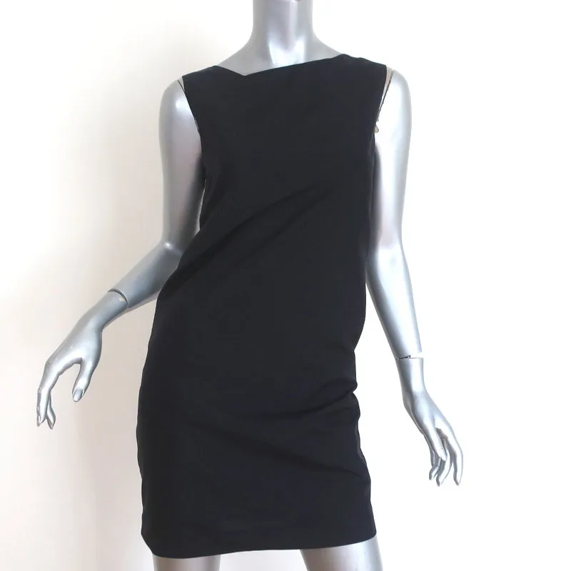 Jil Sander Asymmetric Neckline Dress Black Size 36 Sleeveless Shift