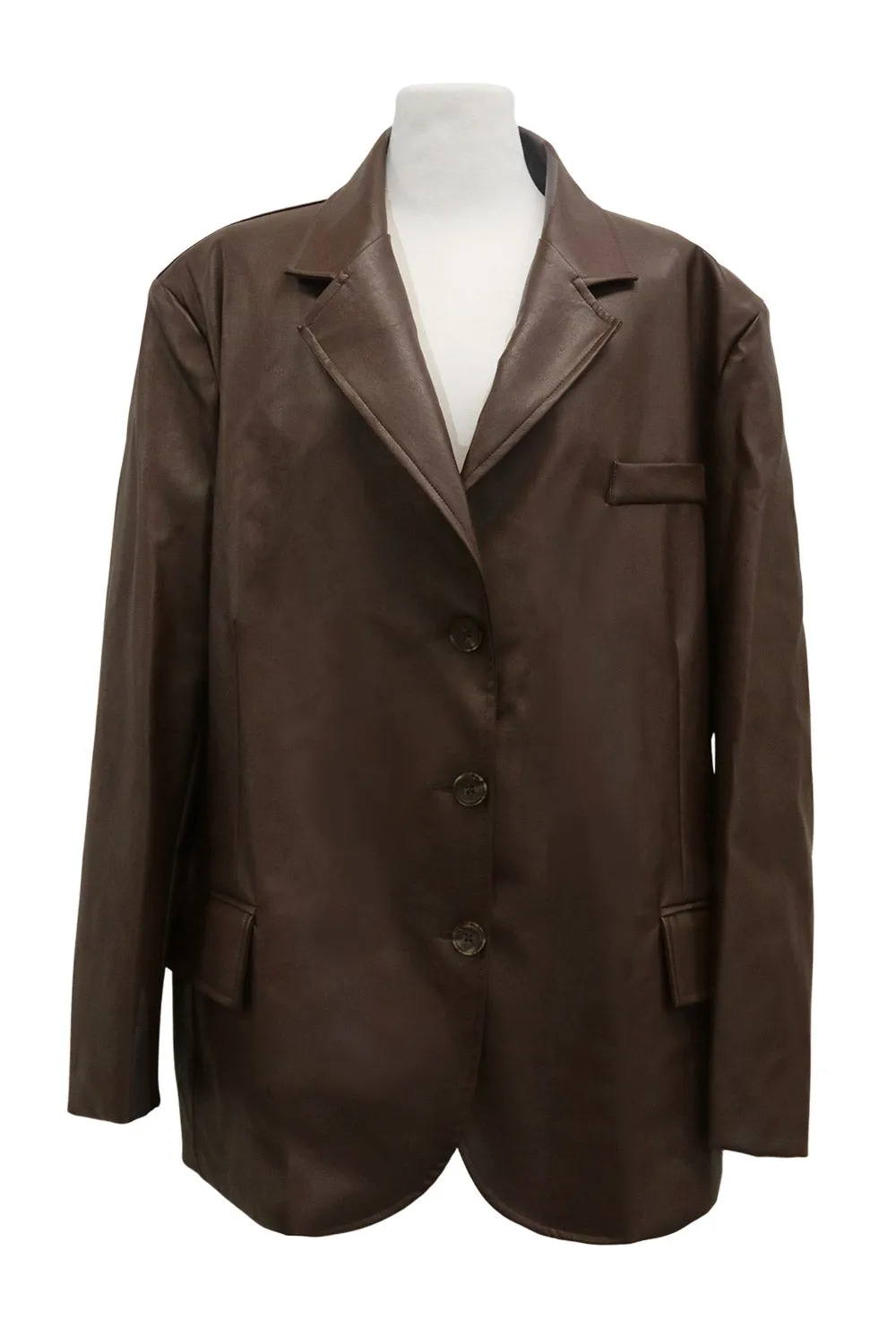 Joan Faux Leather Oversized Blazer