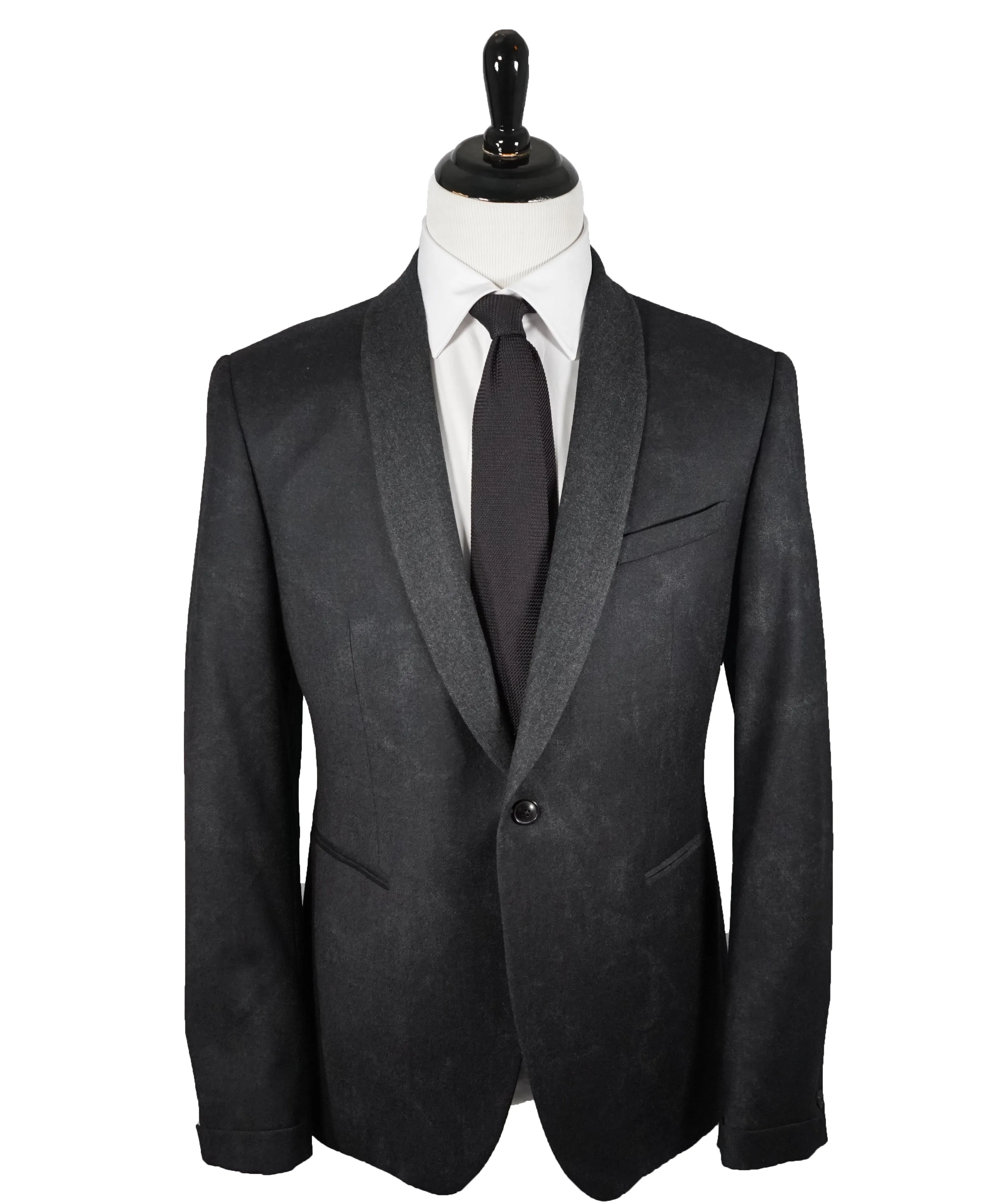 JOHN VARVATOS - Mainline Shawl Collar Melange Flannel Wool Blazer - 44R