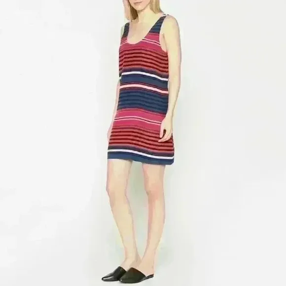 Joie &quot;Dawna&quot; Striped Silk Tank Mini Dress