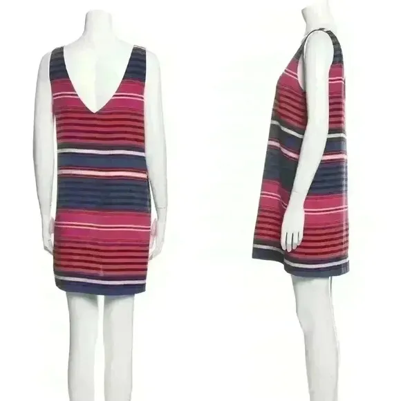 Joie &quot;Dawna&quot; Striped Silk Tank Mini Dress