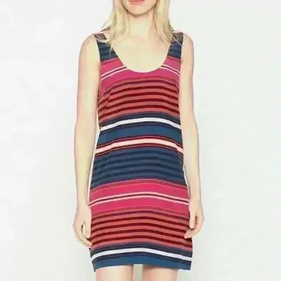 Joie &quot;Dawna&quot; Striped Silk Tank Mini Dress