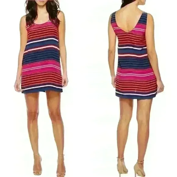 Joie &quot;Dawna&quot; Striped Silk Tank Mini Dress