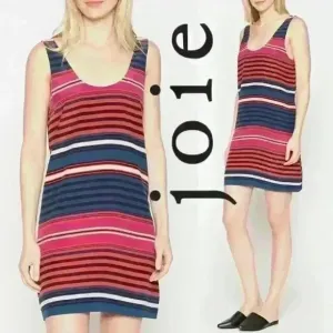 Joie &quot;Dawna&quot; Striped Silk Tank Mini Dress