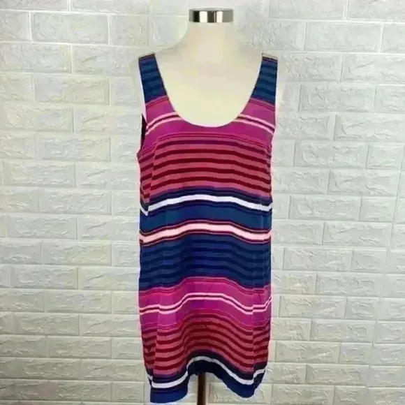 Joie &quot;Dawna&quot; Striped Silk Tank Mini Dress