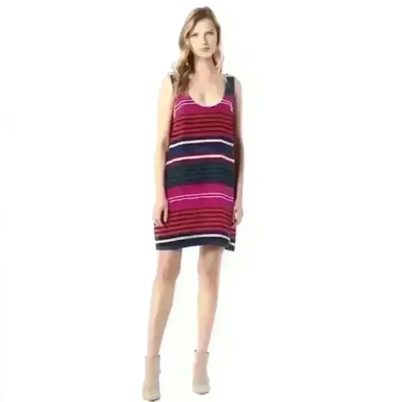 Joie &quot;Dawna&quot; Striped Silk Tank Mini Dress