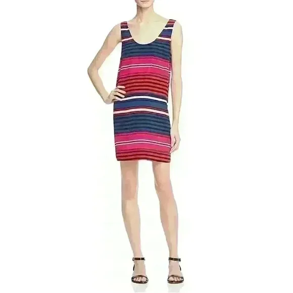 Joie &quot;Dawna&quot; Striped Silk Tank Mini Dress