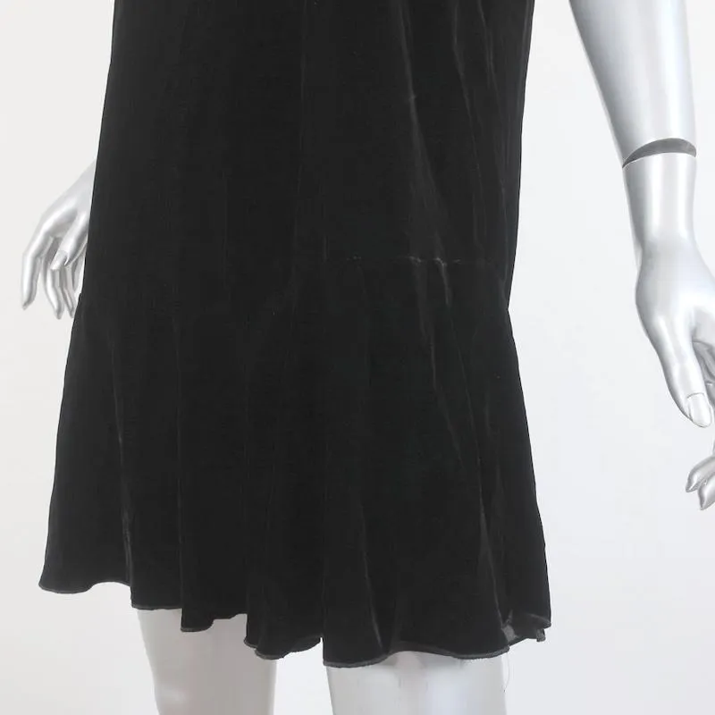Joie Mini Dress Almarie Black Velvet Size Small Cap Sleeve V-Neck Shift