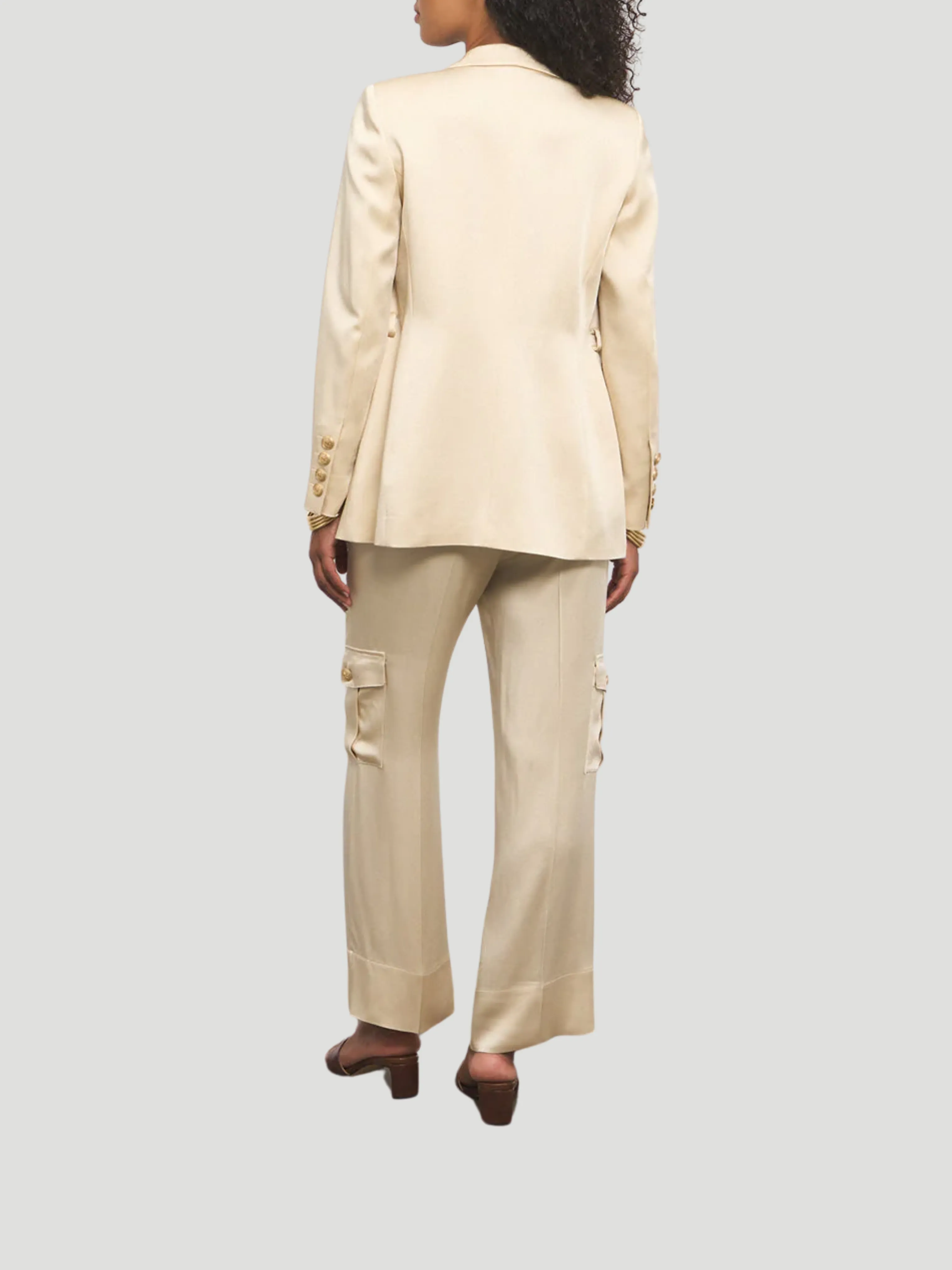 June Sating Belted Blazer