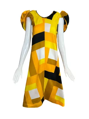 Junya Watanabe Comme des Garcons Abstract Wire Puff Sleeve Dress