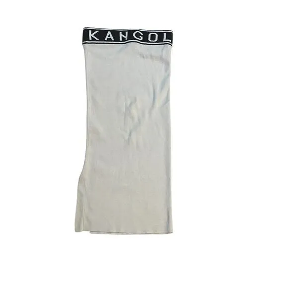 Kangol Skirt Womens Size 6 Knit Midi Black White Logo Slimming Minimalist Look