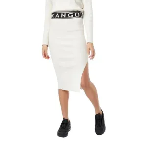 Kangol Skirt Womens Size 6 Knit Midi Black White Logo Slimming Minimalist Look
