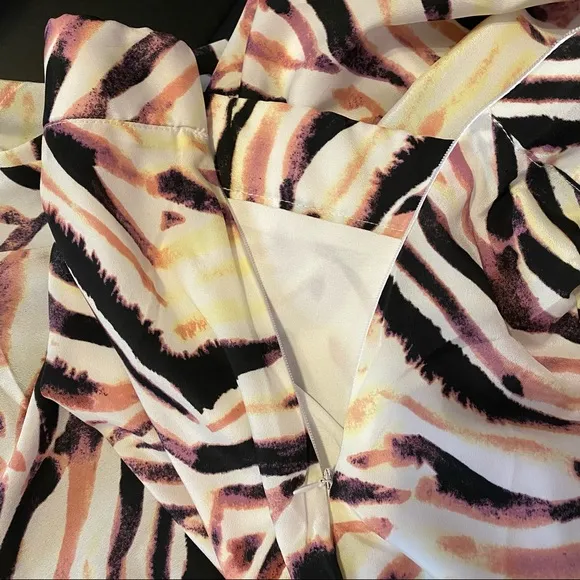 Kendall &amp; Kylie Pink Zebra Print Midi Skirt Size XL