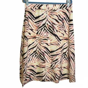 Kendall &amp; Kylie Pink Zebra Print Midi Skirt Size XL