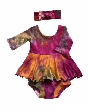 Kids Twirly Set in Fall Tie Dye