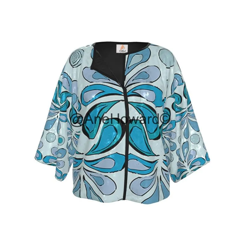 Kimono Velours or Silk Jacket Raindrops