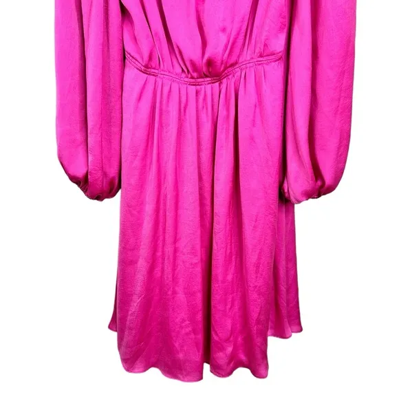 Kobi Halperin NEW Stavy Pleated Smocked Square Neck Dress Pink Medium